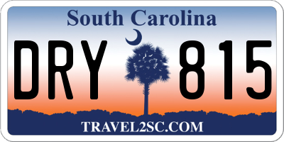 SC license plate DRY815