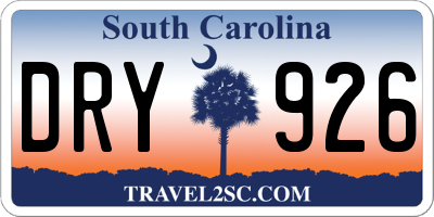 SC license plate DRY926