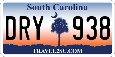 SC license plate DRY938
