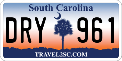 SC license plate DRY961