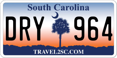 SC license plate DRY964