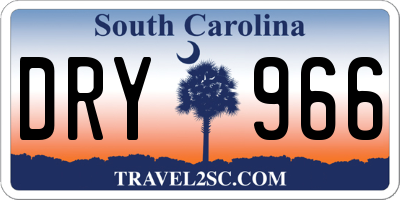 SC license plate DRY966