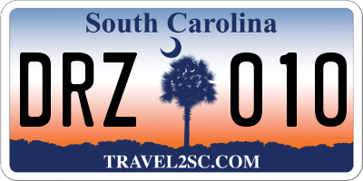 SC license plate DRZ010