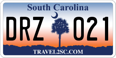 SC license plate DRZ021