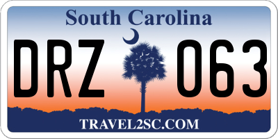 SC license plate DRZ063
