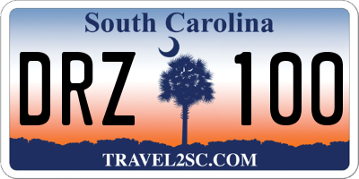 SC license plate DRZ100