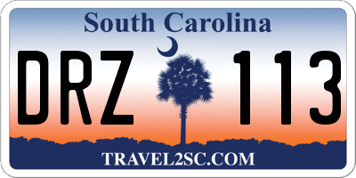 SC license plate DRZ113
