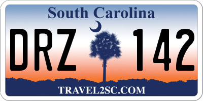 SC license plate DRZ142