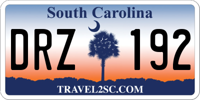 SC license plate DRZ192