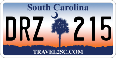 SC license plate DRZ215
