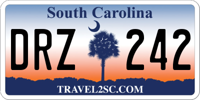 SC license plate DRZ242