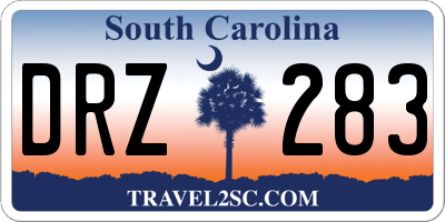 SC license plate DRZ283