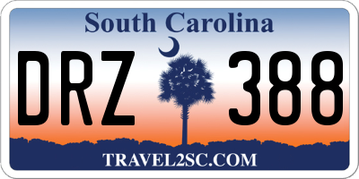 SC license plate DRZ388