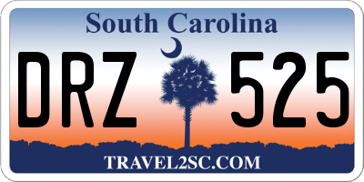 SC license plate DRZ525