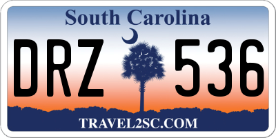 SC license plate DRZ536
