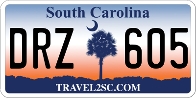 SC license plate DRZ605
