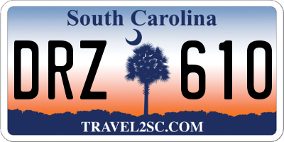 SC license plate DRZ610