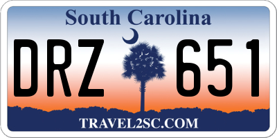 SC license plate DRZ651