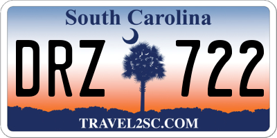 SC license plate DRZ722