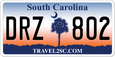 SC license plate DRZ802