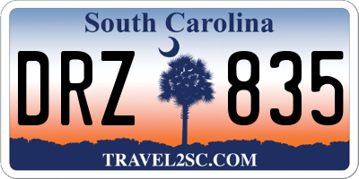 SC license plate DRZ835