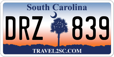 SC license plate DRZ839