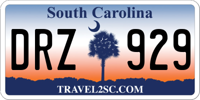 SC license plate DRZ929