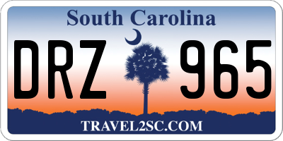SC license plate DRZ965