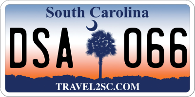 SC license plate DSA066