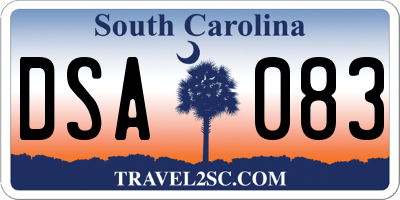SC license plate DSA083