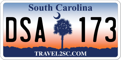 SC license plate DSA173