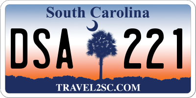 SC license plate DSA221