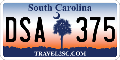 SC license plate DSA375