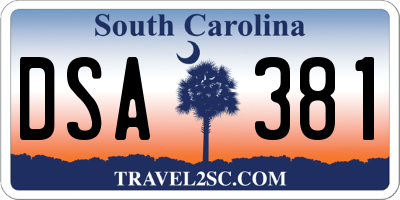SC license plate DSA381