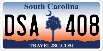 SC license plate DSA408