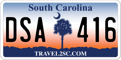 SC license plate DSA416