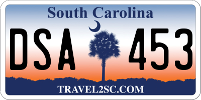 SC license plate DSA453