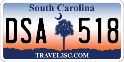 SC license plate DSA518