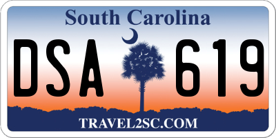 SC license plate DSA619