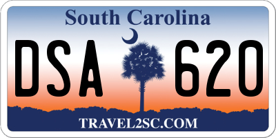 SC license plate DSA620