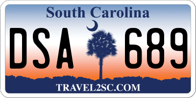 SC license plate DSA689