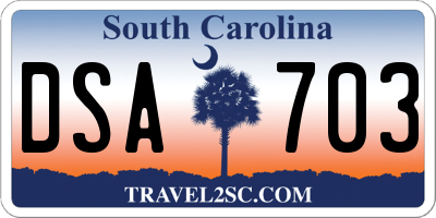 SC license plate DSA703