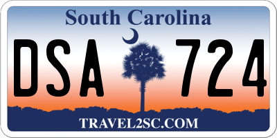 SC license plate DSA724