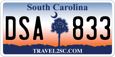 SC license plate DSA833