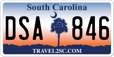 SC license plate DSA846