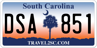 SC license plate DSA851