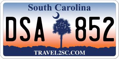 SC license plate DSA852