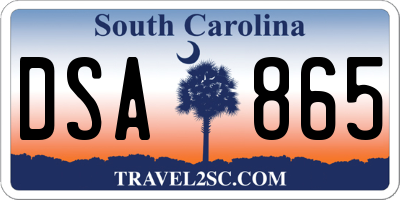 SC license plate DSA865