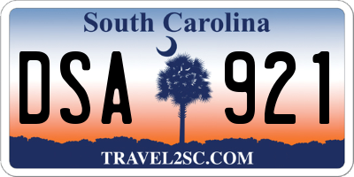 SC license plate DSA921