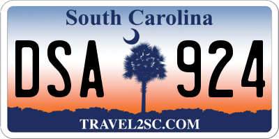 SC license plate DSA924